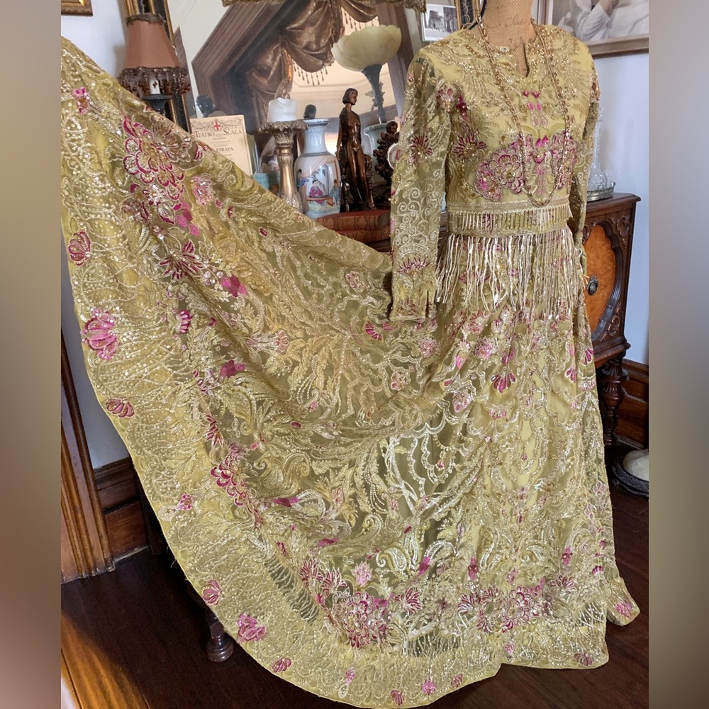 Vintage EPIC Royal Exotic Romance Pakistani Indian Bridal Wedding Prom Gown